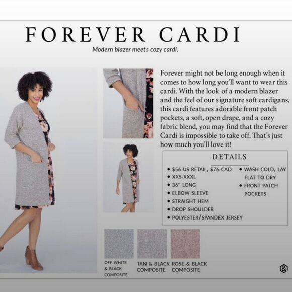 NWT Forever Cardi Soft Heather Gray Agnes & Dora - Picture 7 of 7